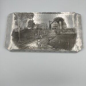 WENDELL AUGUST FORGE FAMILY GATHERING HANDMADE ALUMINUM TRAY AMISH FARMHOUSE